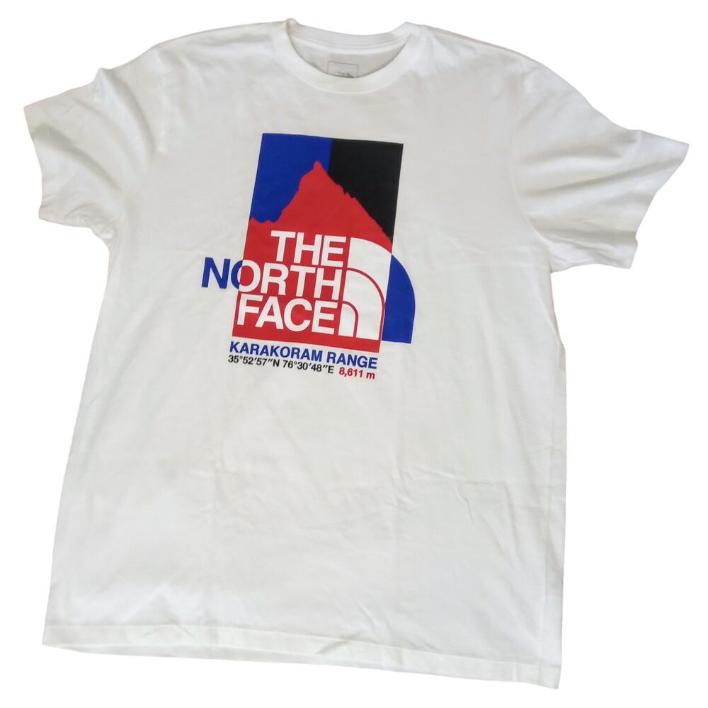The North Face Karakoram Range Mountain Graphic Tee Shirt Outdoor Hiking SZ XL